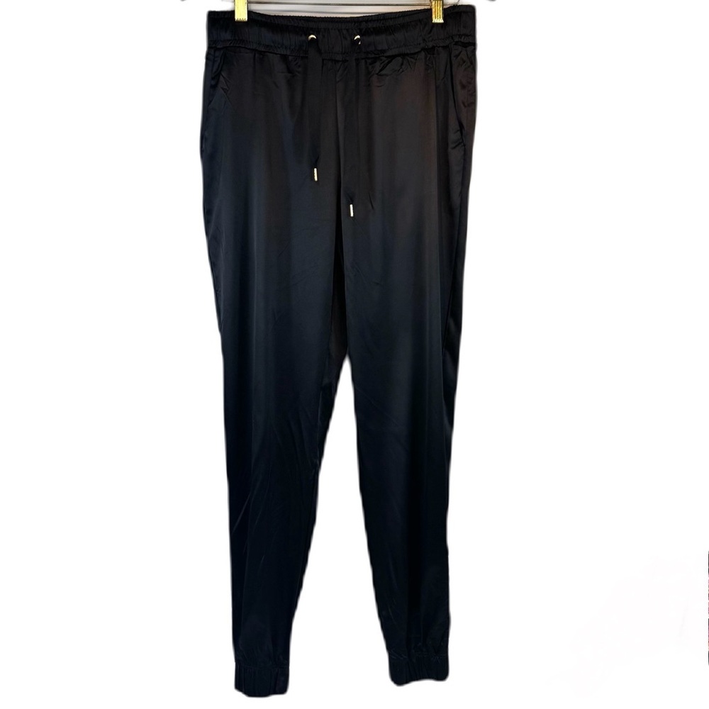 Lilly Pulitzer black silky stretch jogger drawstring pants w pockets Julissa Med